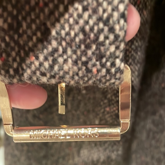 Micheal kors tweed peacoat jacket with vegan leather but real fur looks amazing - Picture 5 of 8